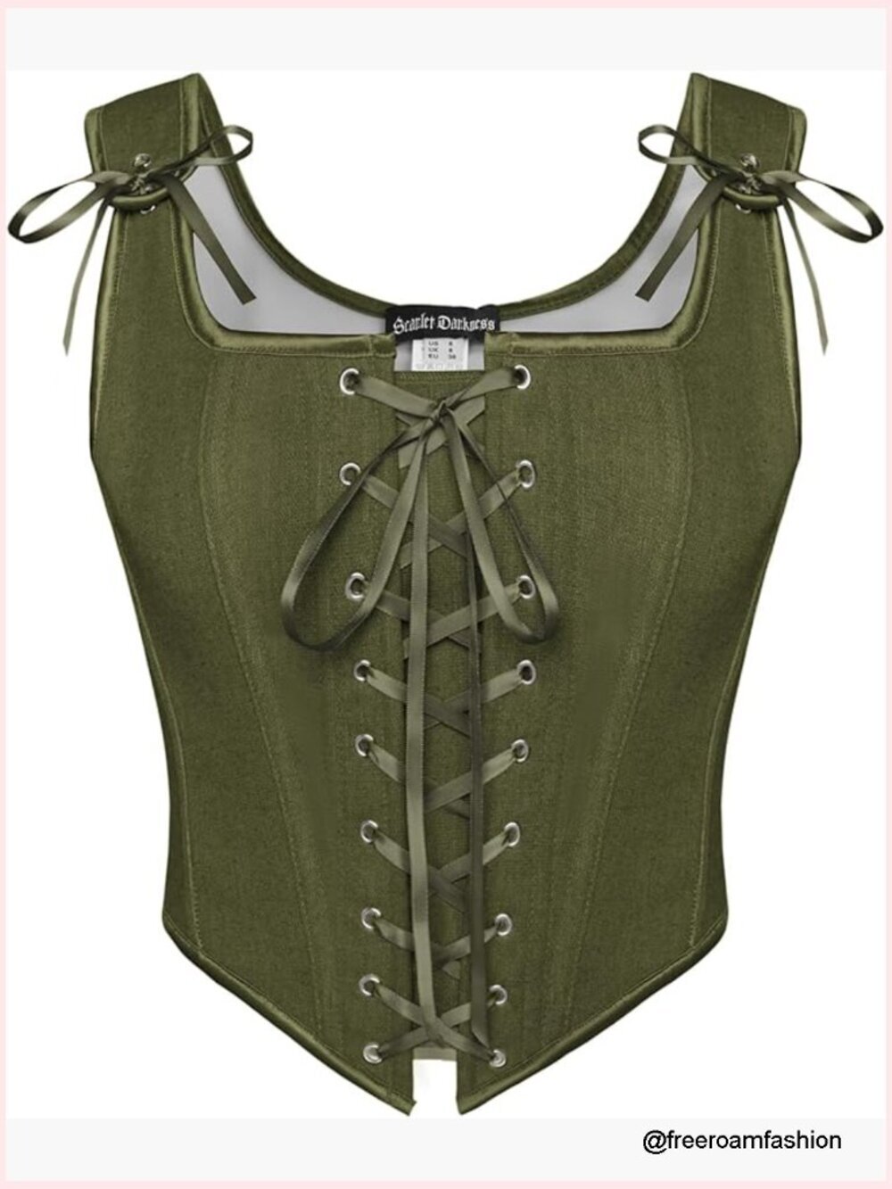 Renaissance Corset Top Lace Up Overbust Bustier Bodice Steel Boned